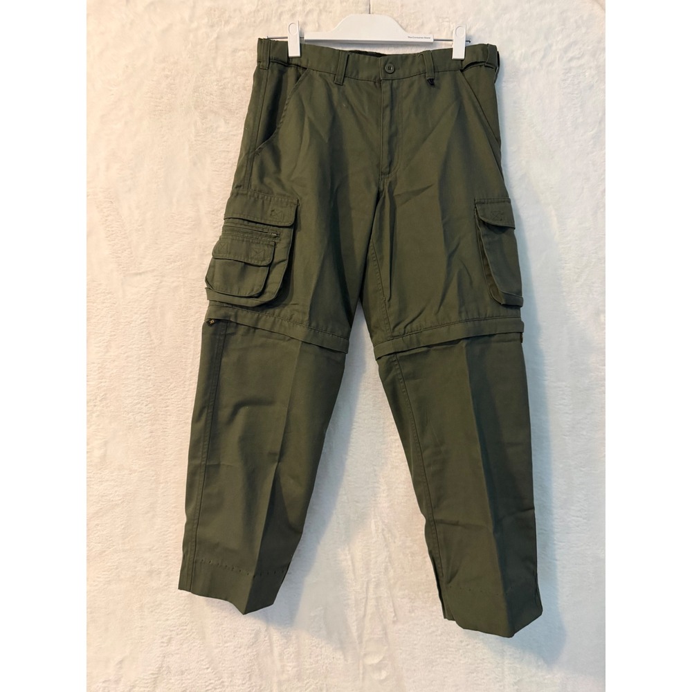 Boy Scouts of America Convertible Cargo Pants Olive Green Youth 18 Zip Off Legs